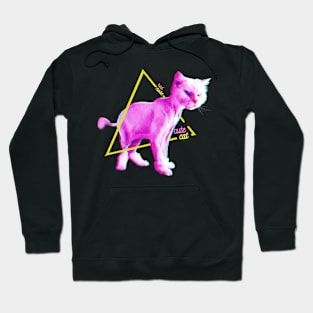 Neon Cute Cat With Red Nose Hoodie